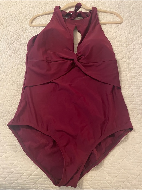 Swimsuits For All Other - Swimsuits For All Burgundy Twist-Front One-Piece Swimsuit